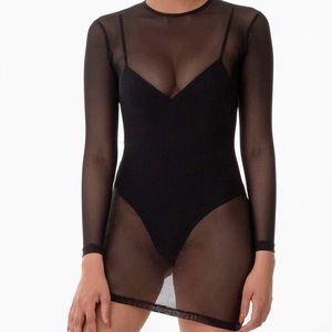Los Angeles Apparel Sheer Black Dress